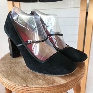 kate spade black leather Mary Jane heels VTG 10.5